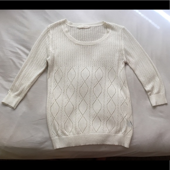 Crocheted Off- White Sweater - Picture 1 of 6